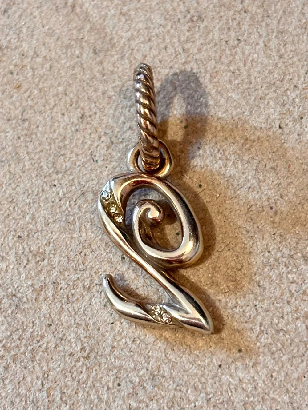🆕 Brighton Number Two #2 charm Silver with clear crystal accents Retired